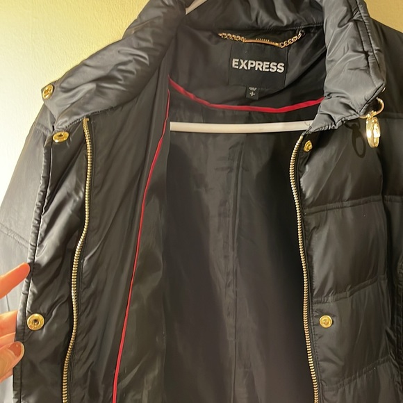 Express Womens Black Puffer Coat - Picture 8 of 9